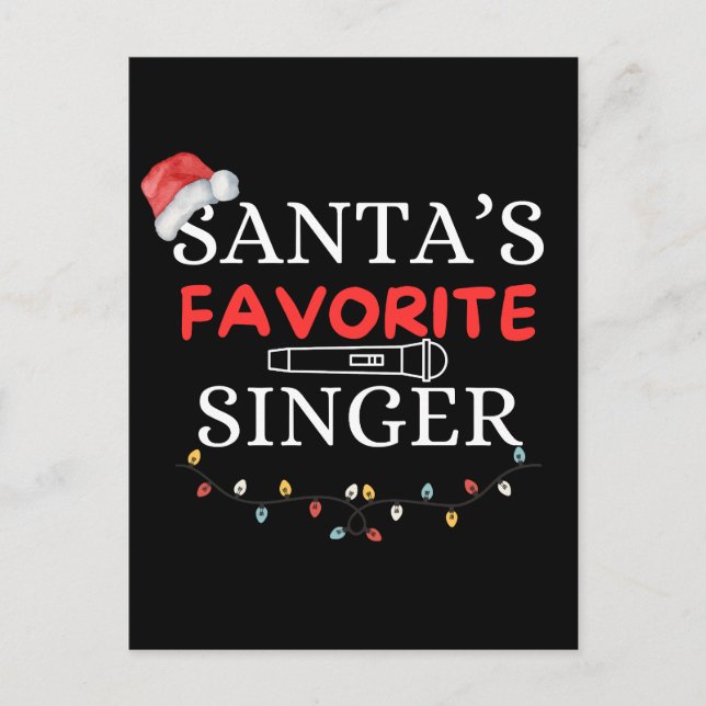 Santa's Favorite Singer Cute Vykort (Framsida)