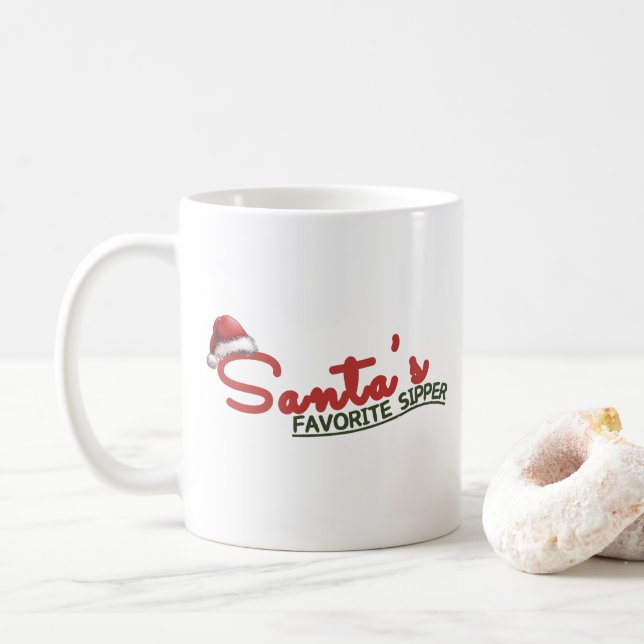 Santa's Favorite Sipper Helgdag Design Kaffemugg (Med munk)
