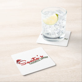 Santa's Favorite Sipper Helgdag Design Underlägg Papper Kvadrat