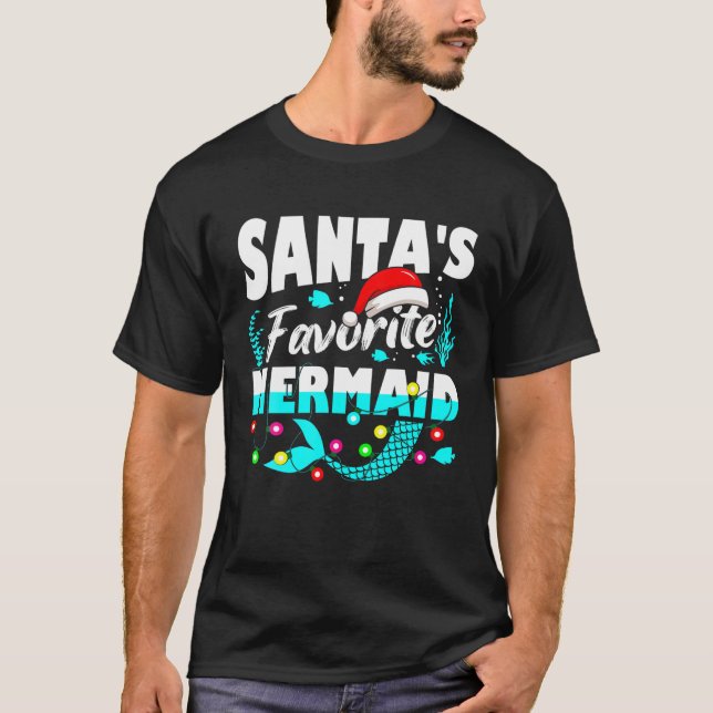 Santa's Favorite Sjöjungfru Älskare jul Julafton F T Shirt (Framsida)