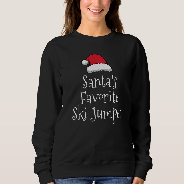 Santas Favorite Ski Jumper  Christmas Ski Jumping T Shirt (Framsida)