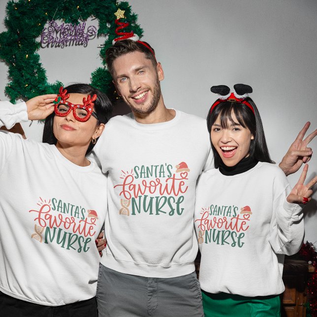 Santa's Favorite-sköterska christmas-tröjan T Shirt (Santa's Favorite nurse christmas sweatshirt
)