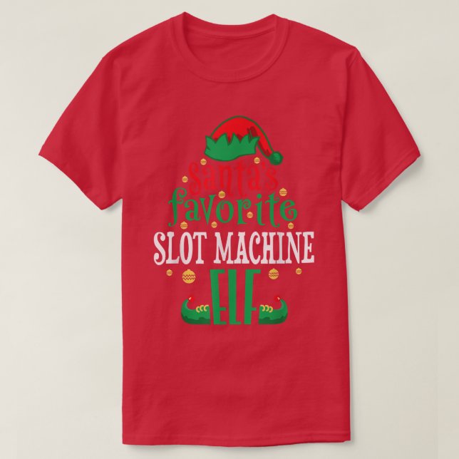 Santas Favorite Slot Maskin Elf jul Matchin T Shirt (Design framsida)