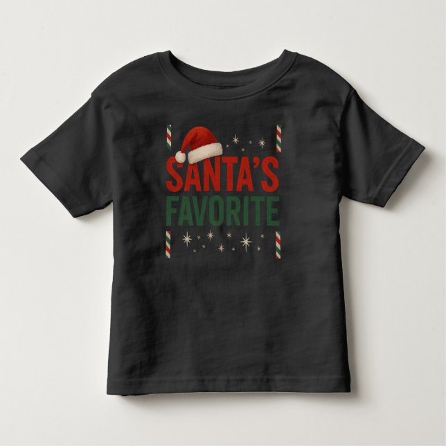 Santa's Favorite Småbarn Top T Shirt (Framsida)
