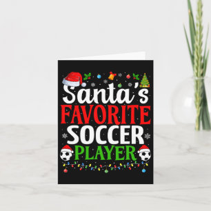 Santa's Favorite Soccer Player Julafton Funny Chri Kort