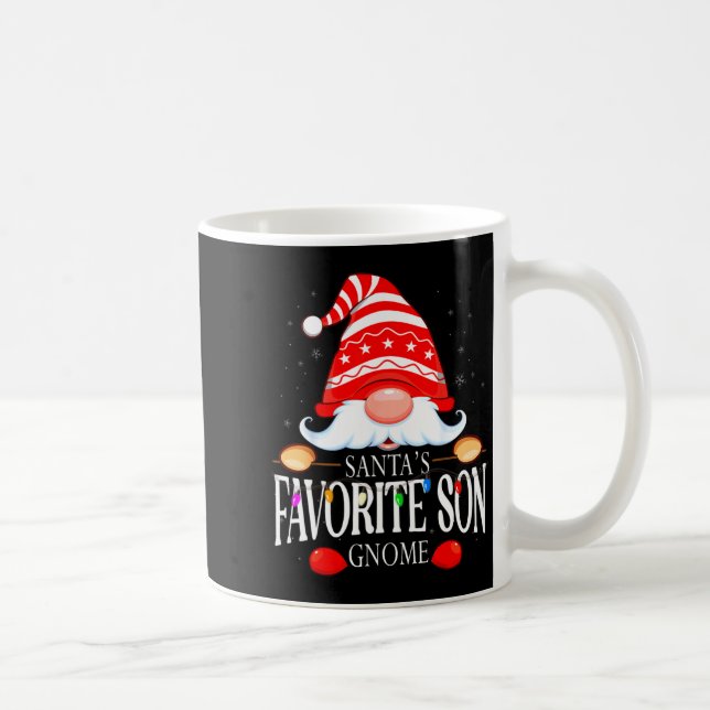 Santas Favorite Son Gnome Matching Christmas Paja  Kaffemugg (Höger)