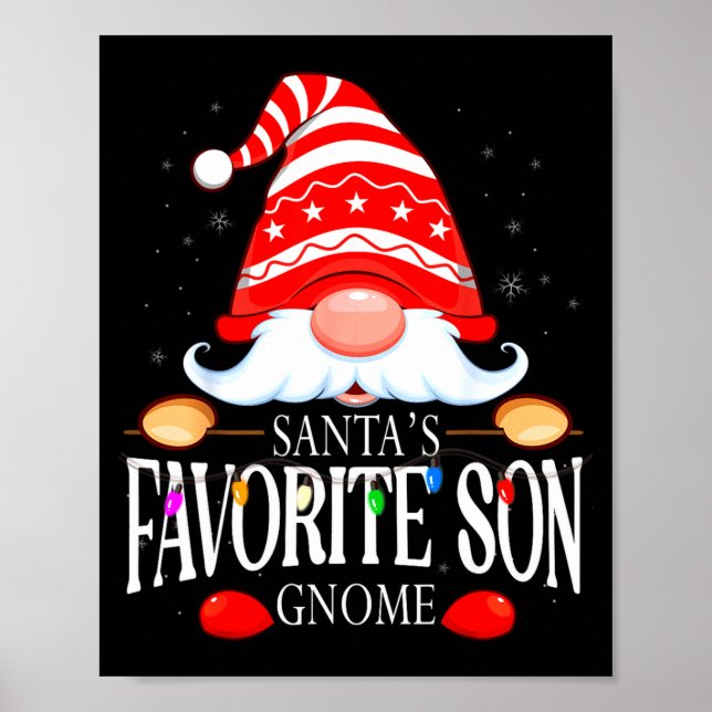 Santas Favorite Son Gnome Matching Christmas Paja  Poster (Framsidan)