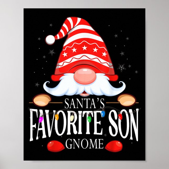 Santa's Favorite Son Gnome Matching Christmas Paja Poster (Framsidan)
