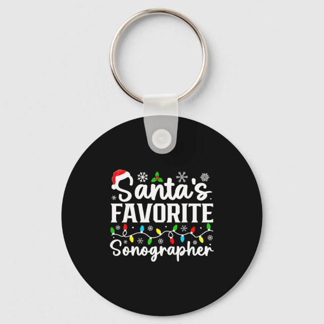 Santa's Favorite Sonographer Funny Christmas Famil Nyckelring (Framsida)