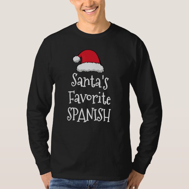 Santas Favorite Spanish   Christmas     Xmas pajam T Shirt (Framsida)