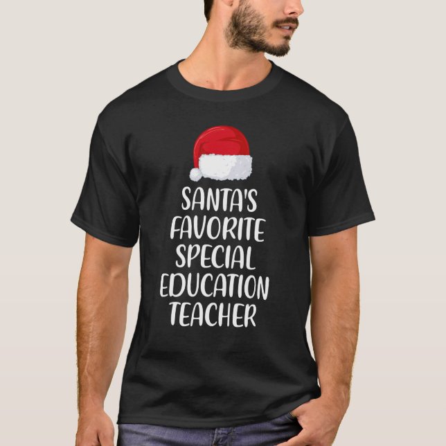 Santas Favorite Special Education Teacher Christma T Shirt (Framsida)