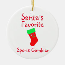 Santa's Favorite Sports Spelare Ceramic Ornament