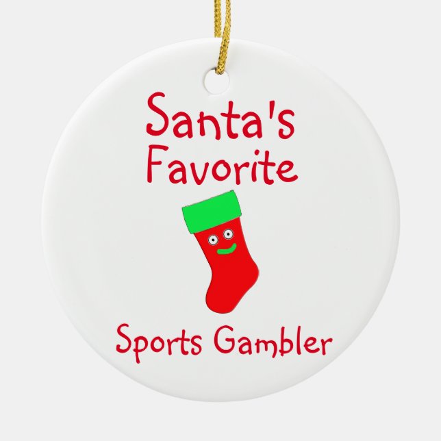 Santa's Favorite Sports Spelare Ceramic Ornament (Framsidan)