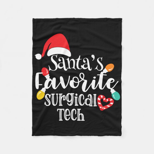 Santa's Favorite Surgical Tech Christmas Lights Sa Fleecefilt (Framsidan)