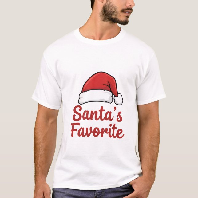 "Santa's Favorite" T-Shirt | Funny Christmas (Framsida)