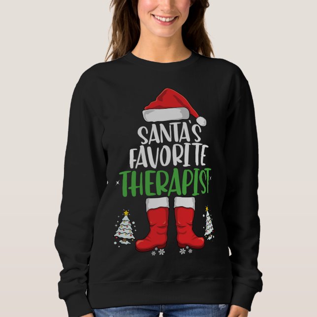 Santa's Favorite Taco Eating Elf-julfamiljen T Shirt (Framsida)