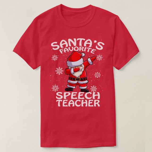 Santas Favorite Tal Teacher jul T Shirt (Design framsida)