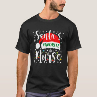 Santas Favorite Teacher Finny jul Santa Hat T Shirt