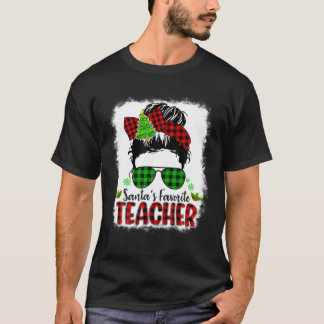 Santa's Favorite Teacher Funny jultomten Red T Shirt