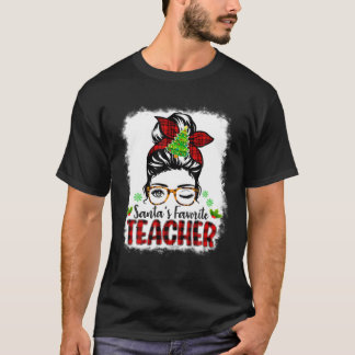 Santa's Favorite Teacher Funny jultomten Red T Shirt