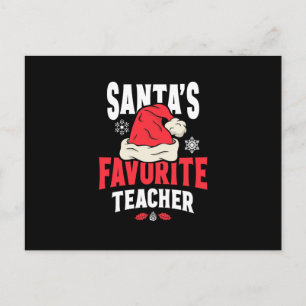 Santa's Favorite Teacher jul Santa Hat Vykort