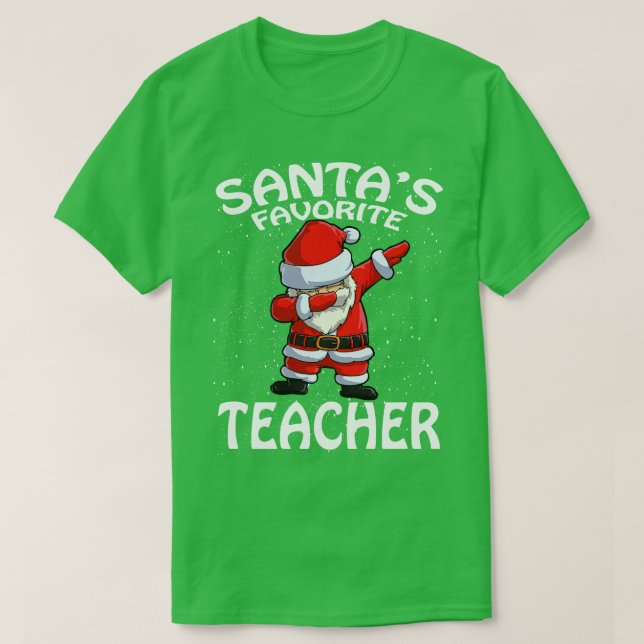 Santas Favorite Teacher jul T Shirt (Design framsida)