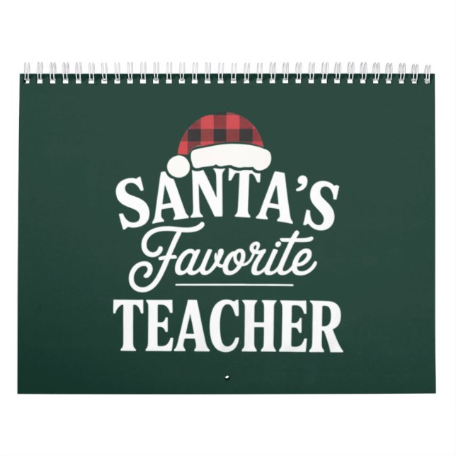 Santa's Favorite Teacher jul Teach Studenter Kalender (Omslag)