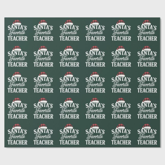 Santa's Favorite Teacher jul Teach Studenter Presentpapper (Platt)