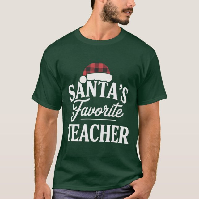 Santa's Favorite Teacher jul Teach Studenter T Shirt (Framsida)