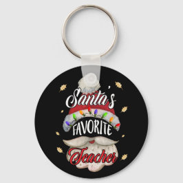 Santa's Favorite Teacher Santa Hat-julljus Nyckelring