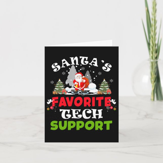 Santa's Favorite Tech Support, fin jul Vaca Kort (Framsida)