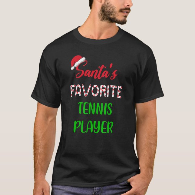 Santas Favorite Tennis Player   Funny Tennis Chris T Shirt (Framsida)