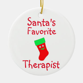 Santa's Favorite Therapist Julgransprydnad Keramik