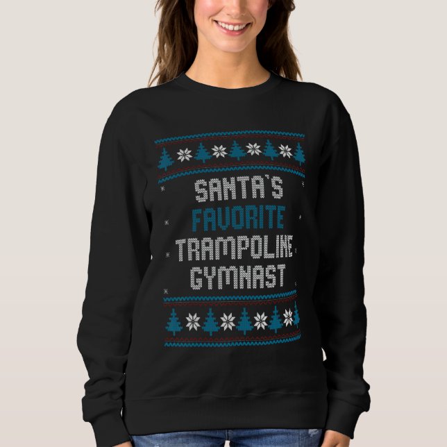 Santas Favorite Trampoline Gymnast     Christmas   T Shirt (Framsida)