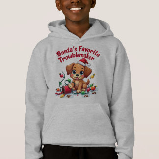 Santa's Favorite Troublemaker Festive Puppy T Shirt