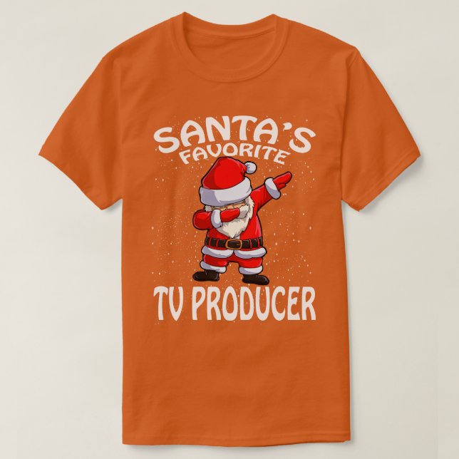 Santas Favorite Tv Producer jul T Shirt (Design framsida)