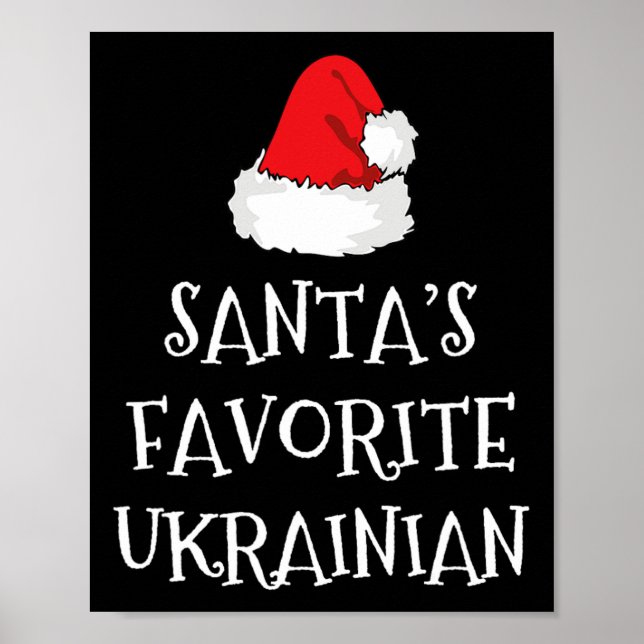 Santa's Favorite Ukrainian Christmas Funny Hat Xma Poster (Framsidan)