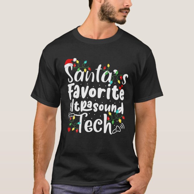 Santa's Favorite Ultrasound Tech Diagnostic Med So T Shirt (Framsida)