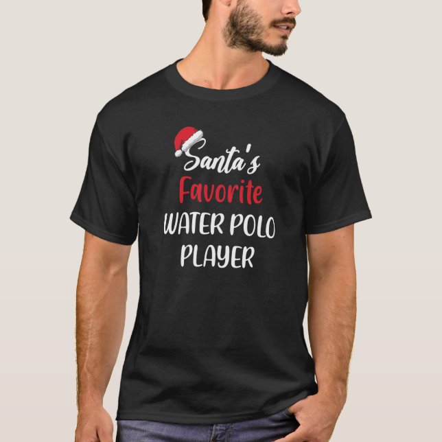 Santas Favorite Vatten Polo Player jul Vatten T Shirt (Framsida)