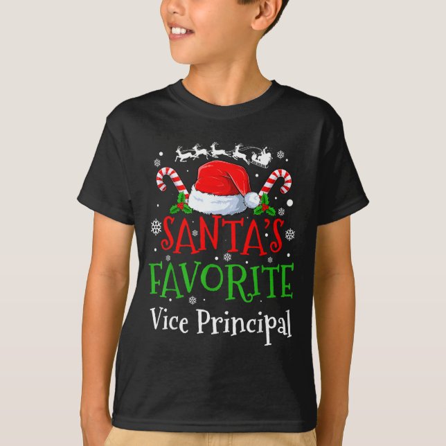 Santa's Favorite Vice Principal Christmas Party  T Shirt (Framsida)