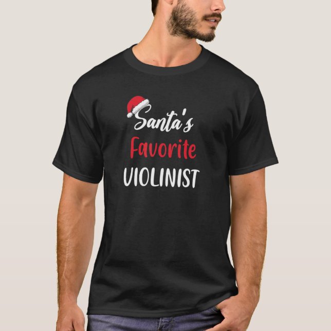 Santas Favorite Violinist   Christmas violin   T Shirt (Framsida)