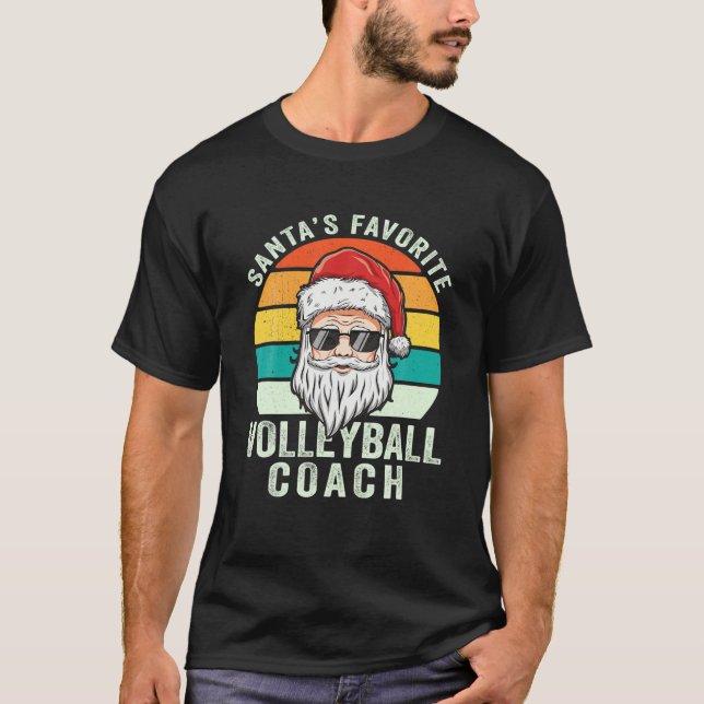 Santa's Favorite Volleyball Coach Finny jul T Shirt (Framsida)