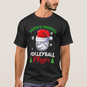 Santas Favorite Volleyball Player Apparel Christma T Shirt