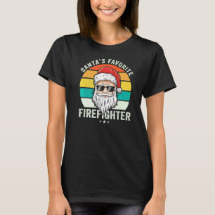 Santa's Favorite Volunteer Firefighter Proud Funny T Shirt