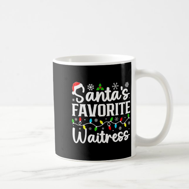 Santa's Favorite Waitress Funny Christmas Family M Kaffemugg (Höger)