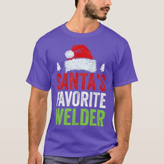 Santas Favorite Welder julklapp Julafton T Shirt (Framsida)