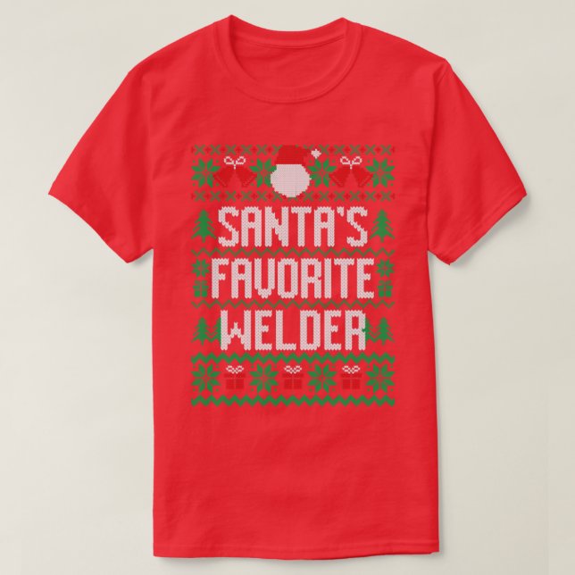 Santas Favorite Welder T Shirt (Design framsida)