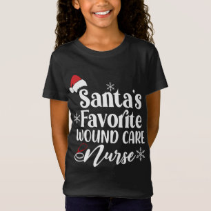 Santa's Favorite Wound Care Nurse Santa Hat Jesus T Shirt