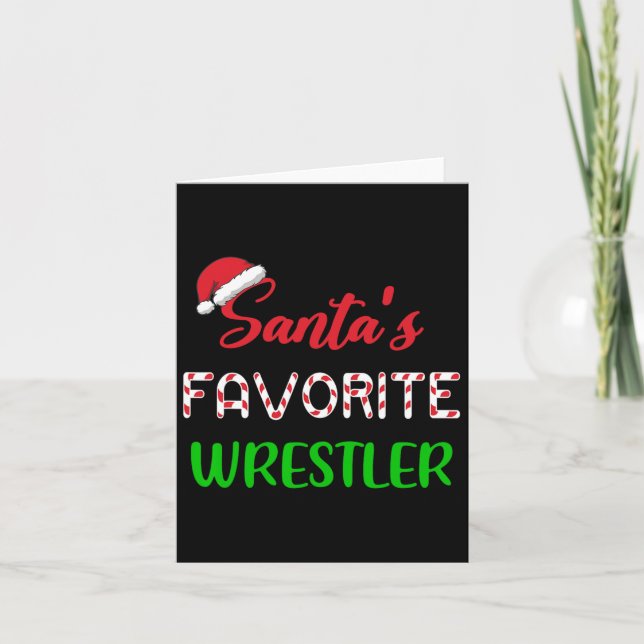 Santas Favorite Wrestler Funny Wrestling jul Kort (Framsida)