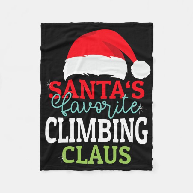 Santa's Favorite Xmas Climbing Christmas Claus Pjs Fleecefilt (Framsidan)